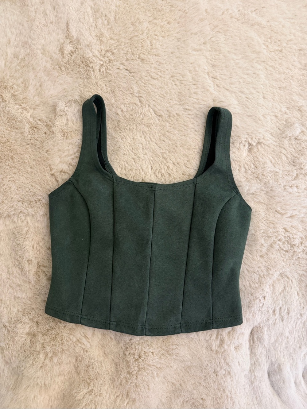 Altar'd State Forest Green Square Neck Cropped Tank
